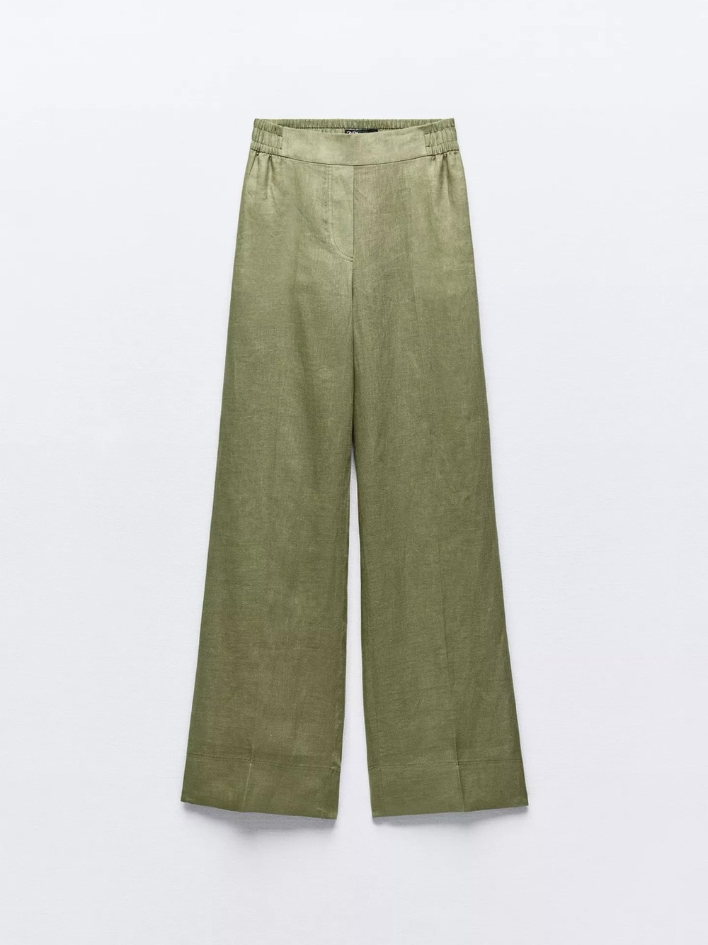 Zara straight Leg Olive Green Linen Pants